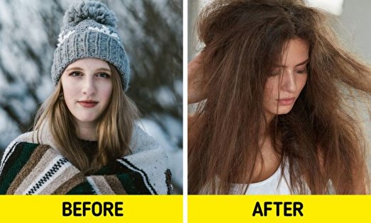 ۶ اتفاقی که می‌تواند در زمستان برای مو‌های شما بیفتد و چگونگی رفع آنها!
