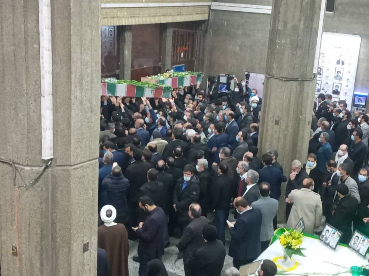 پیکر پاک دو شهید گمنام در وزارت کشور تشییع شد