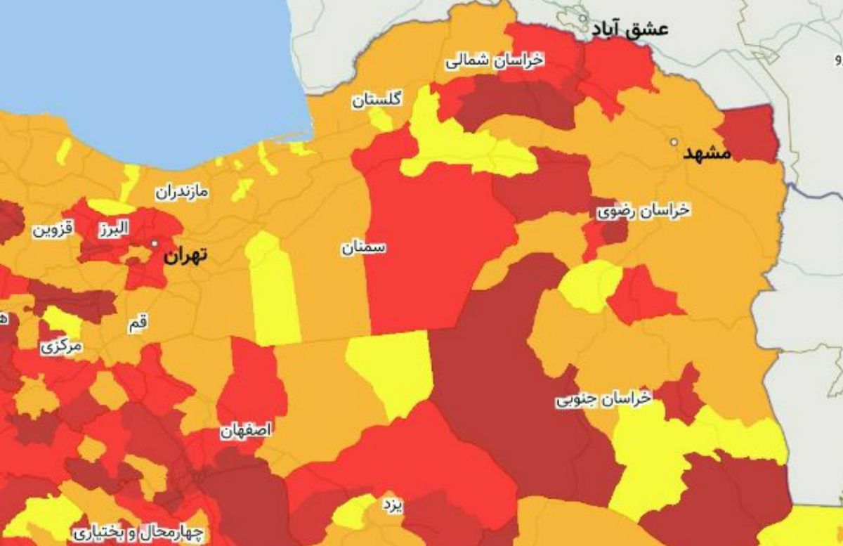 کلانشهر مشهد از وضعیت قرمز کرونایی به نارنجی تغییر رنگ داد
