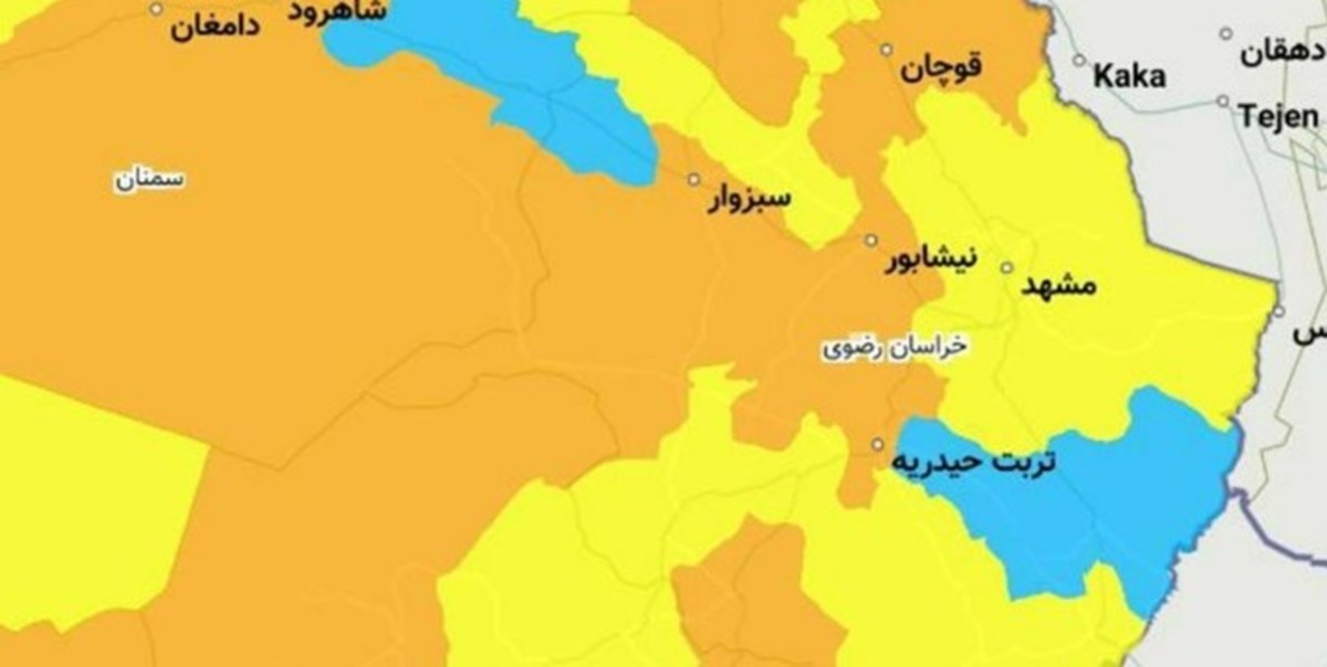 وضعیت نارنجی کرونایی در ۹ شهرستان خراسان رضوی