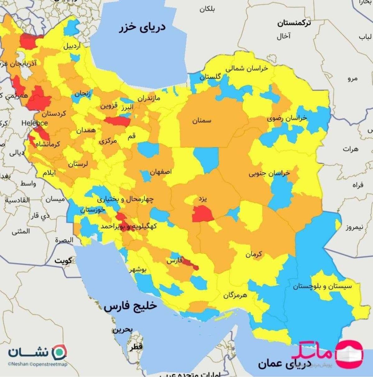 افزایش شهر‌های قرمز همزمان با هشدار خیز ششم کرونا