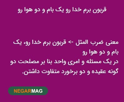 داستان و مفهوم ضرب المثل یک بام و دو هوا