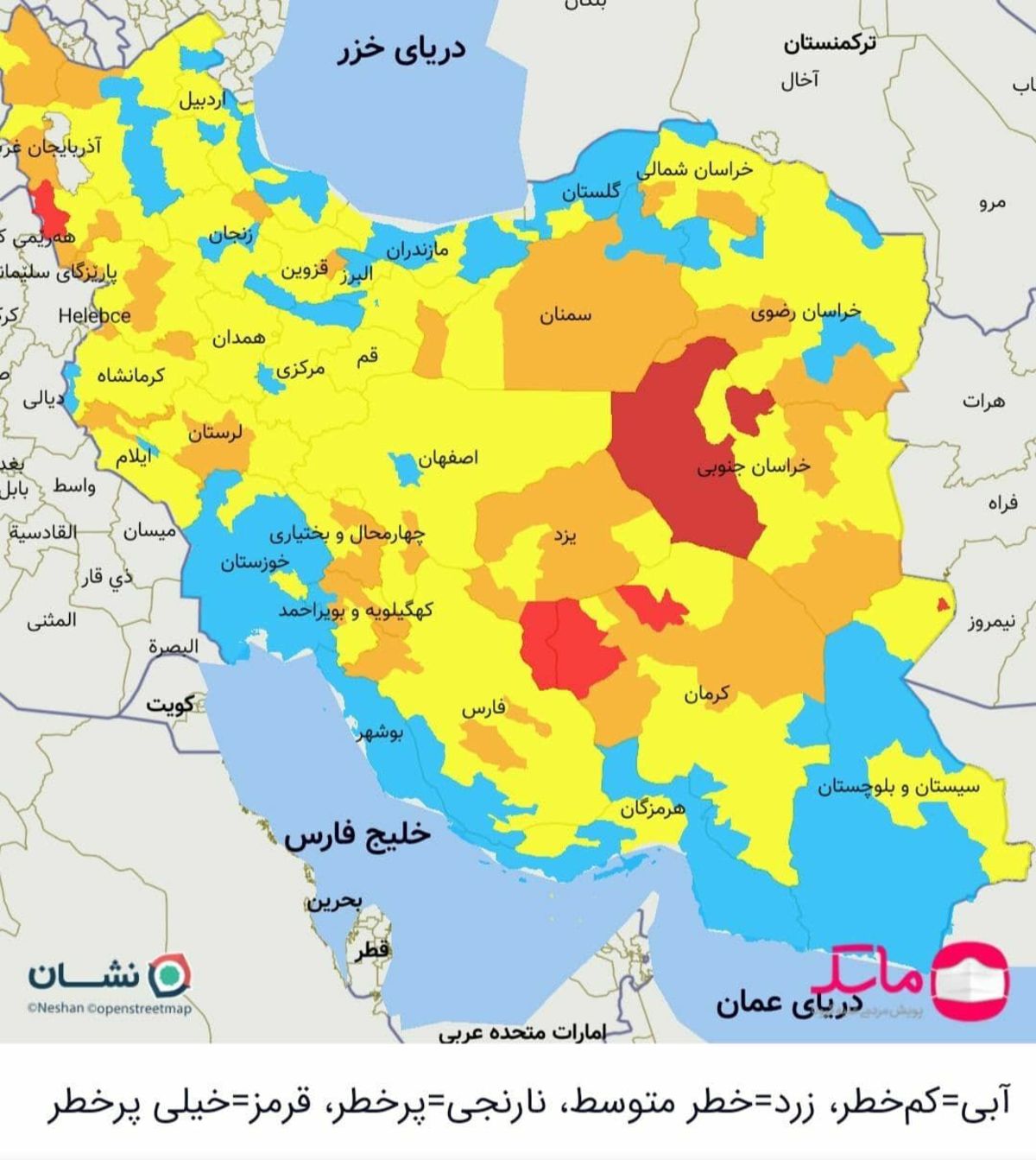 ۸ شهر در وضعیت قرمر کرونا