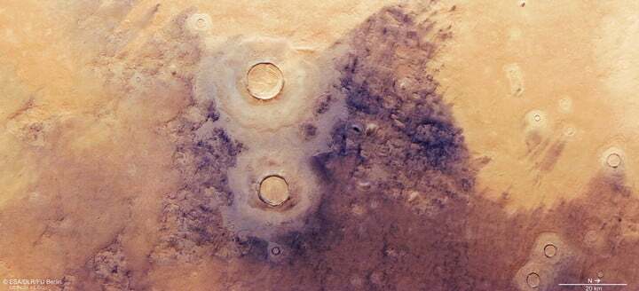 جدیدترین عکس مدارگرد اکسپرس از دهانه‌های برآمده مریخ