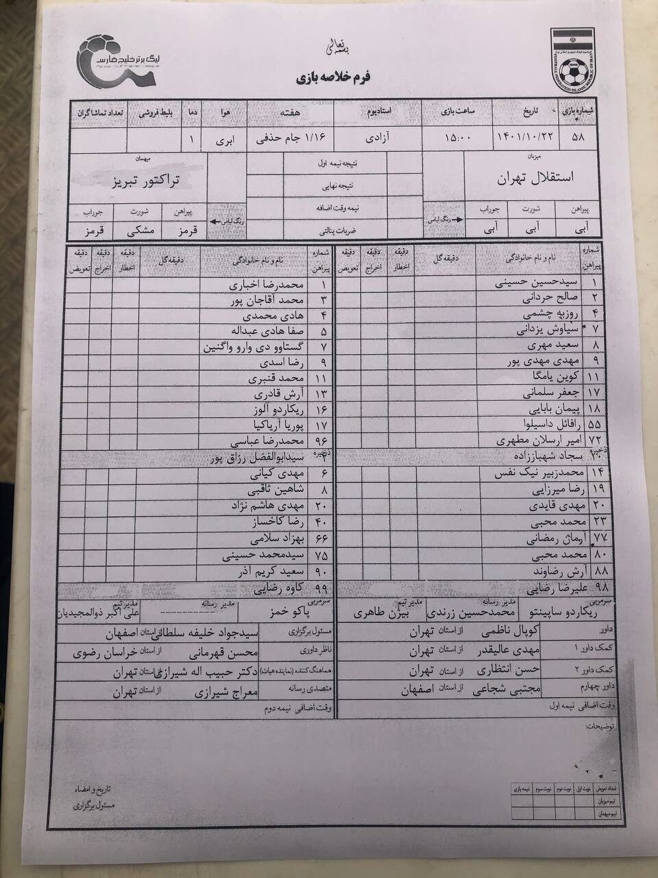 استقلال با دو محبی به مصاف تراکتور رفت! + عکس