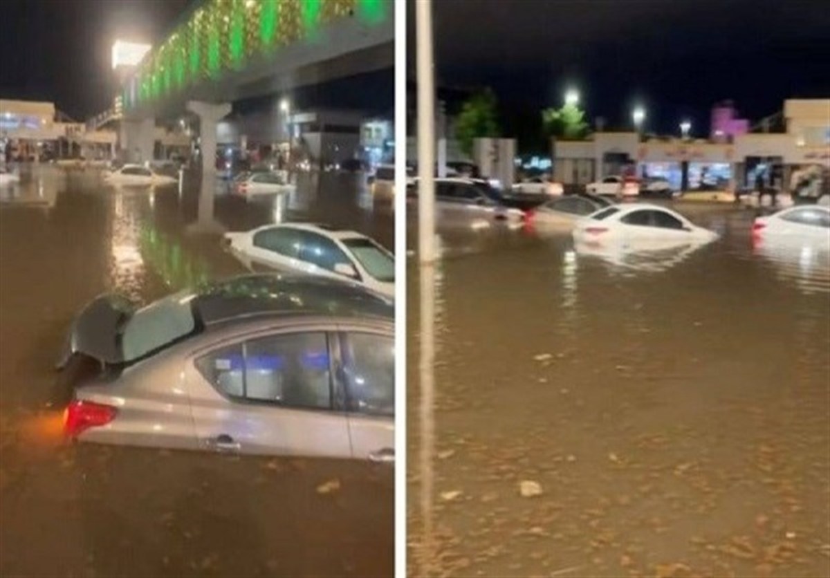 شهر‌های ریاض و جده عربستان غرق آب شد
