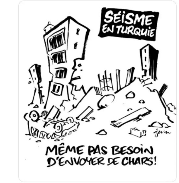 تمسخر زلزله ترکیه توسط مجله هتاک فرانسوی