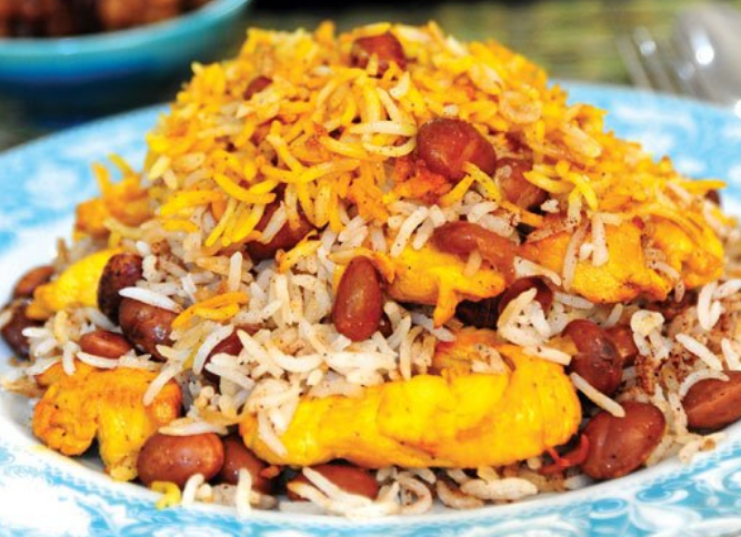طرز تهیه پلوی مخلوط با لوبیا چیتی، مقوی و منحصربفرد