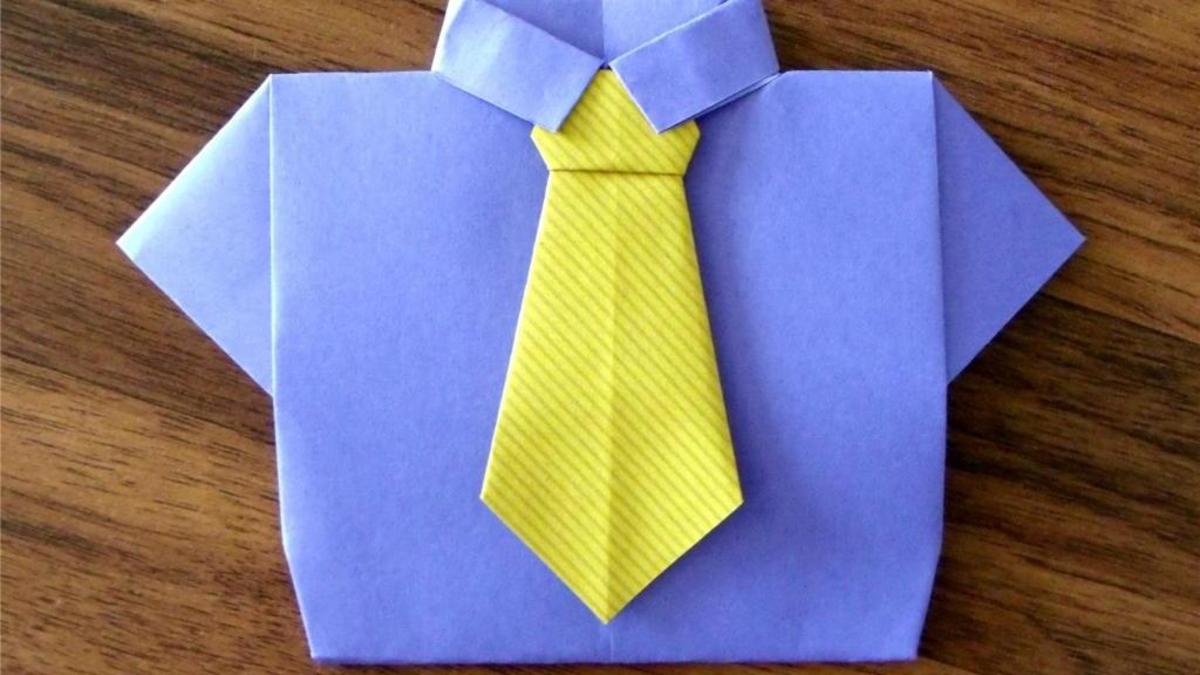 آموزش مرحله به مرحله کارت پستال بامزه با کاغذ رنگی برای روز پدر