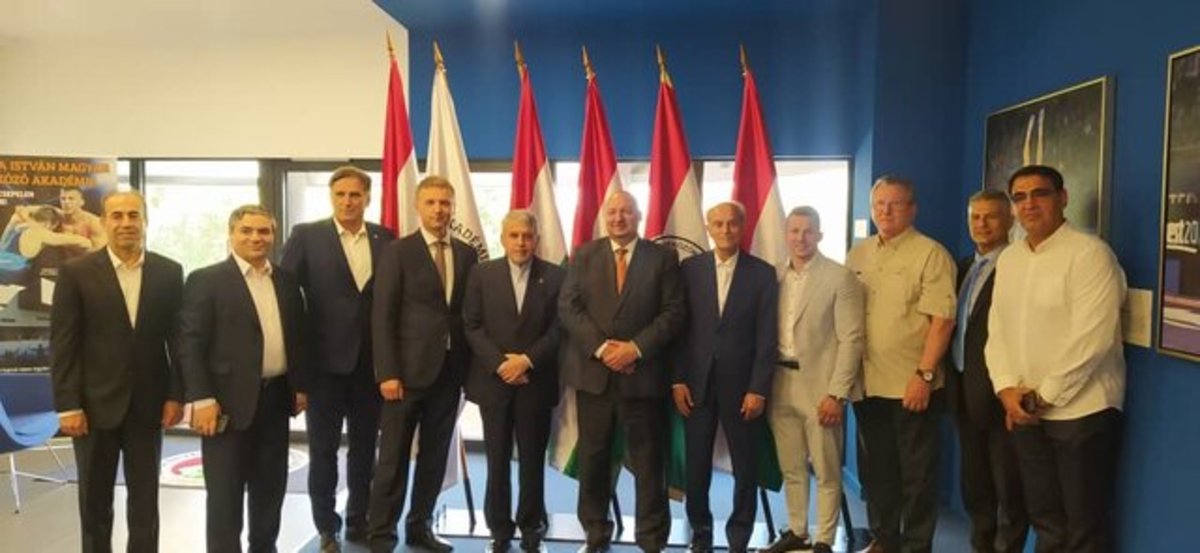 نشست صالحی امیری با رئیس فدراسیون کشتی مجارستان