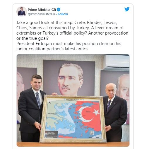 واکنش میتسوتاکیس به نقشه جهان تُرک اردوغان