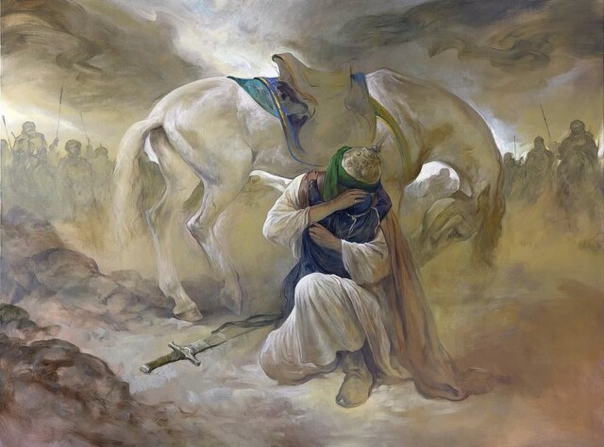 تابلویی که حسن روح‌الامین برای حبیب‌الله صادقی کشید