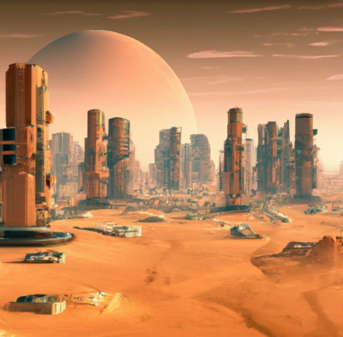 نمایی از شهرهای مریخی در سال 2050