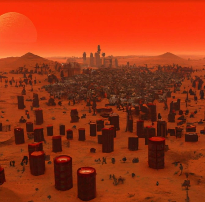 نمایی از شهرهای مریخی در سال 2050