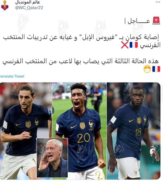 ویروس شتری برای تیم فرانسه دردسرساز شد