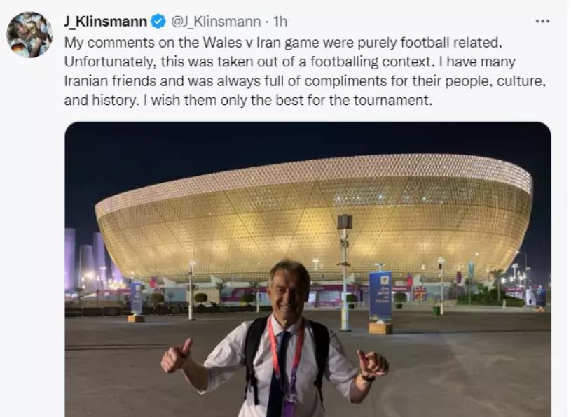 کلینزمن برای تیم ملی ایران آرزوی موفقیت کرد