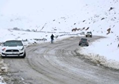 مسدود شدن جاده گناباد -کریمو در خراسان رضوی به علت بارش شدید برف