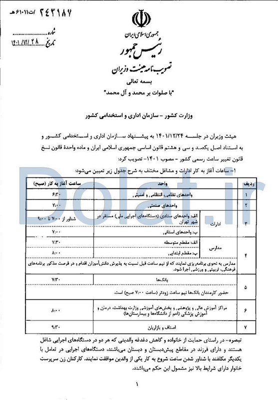 جزئیات ساعت آغاز به کار ادارات اعلام شد