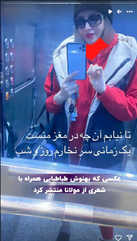 سلفی آیینه‌ای بهنوش طباطبایی
