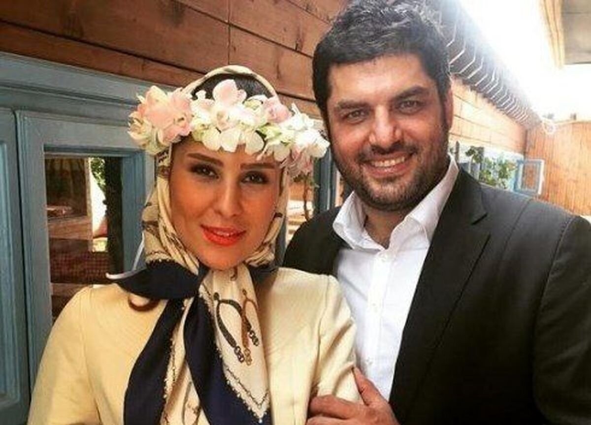 تاج گل خنده دار همسر سام درخشانی در شب عقدش