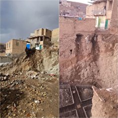 ریزش منزل مسکونی به دلیل گودبرداری غیراصولی در روستای دزق