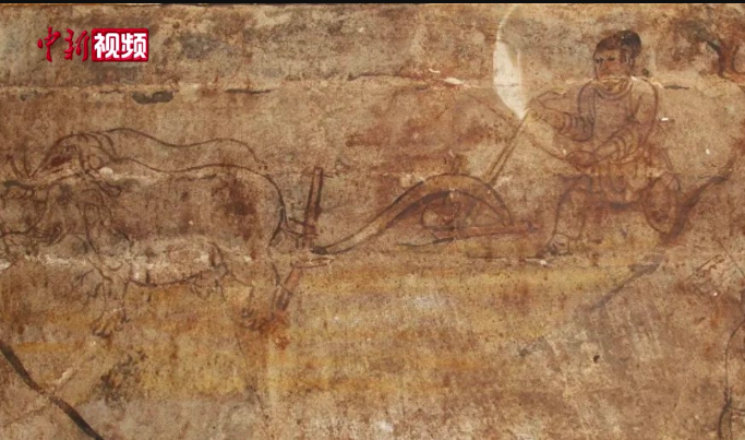 تصاویر نقش نگاره‌های جذاب باستانی در مقبره‌ای از سلسله جین