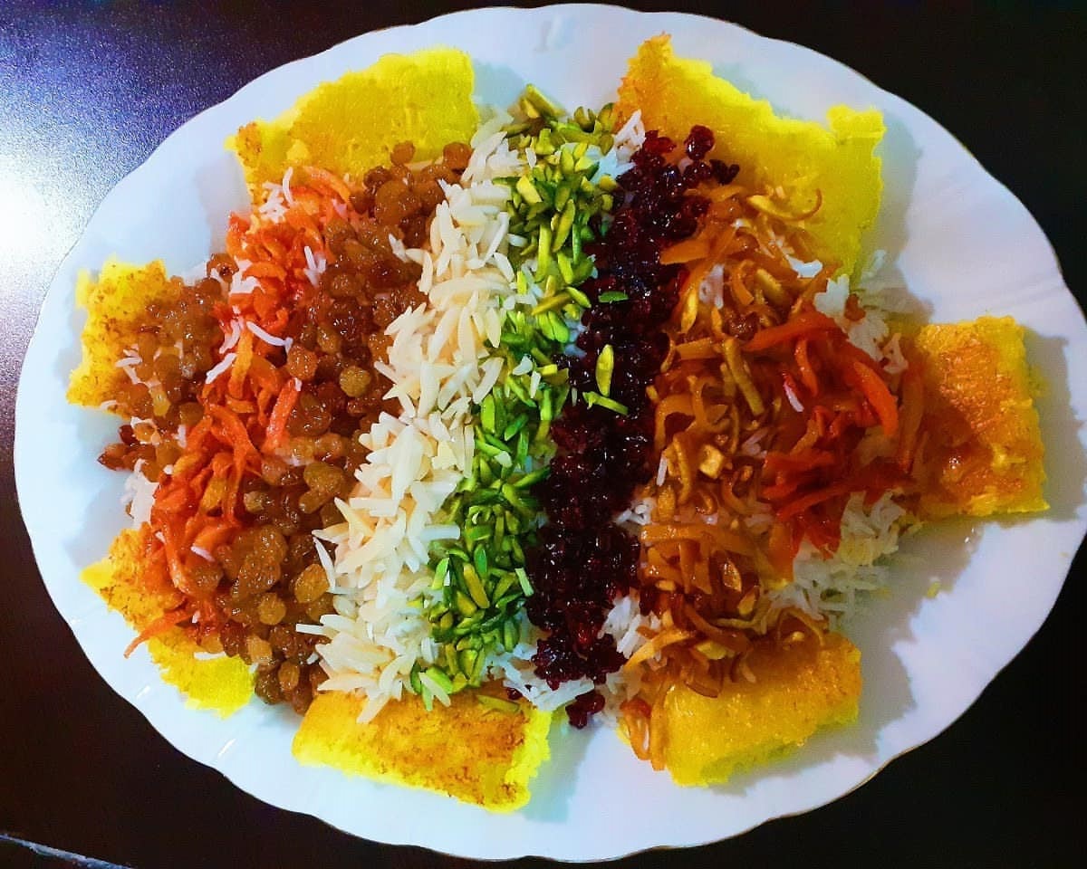 دستور پخت مرصع پلو غذایی لذیذ و رنگا رنگ برای مجالس خاص و لاکچری