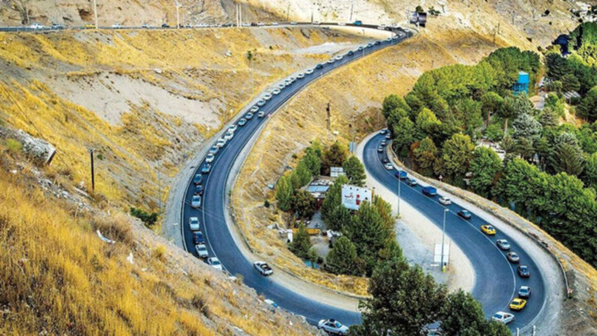 محدوده آدران تا بیلقان محور چالوس دارای ترافیک سنگین