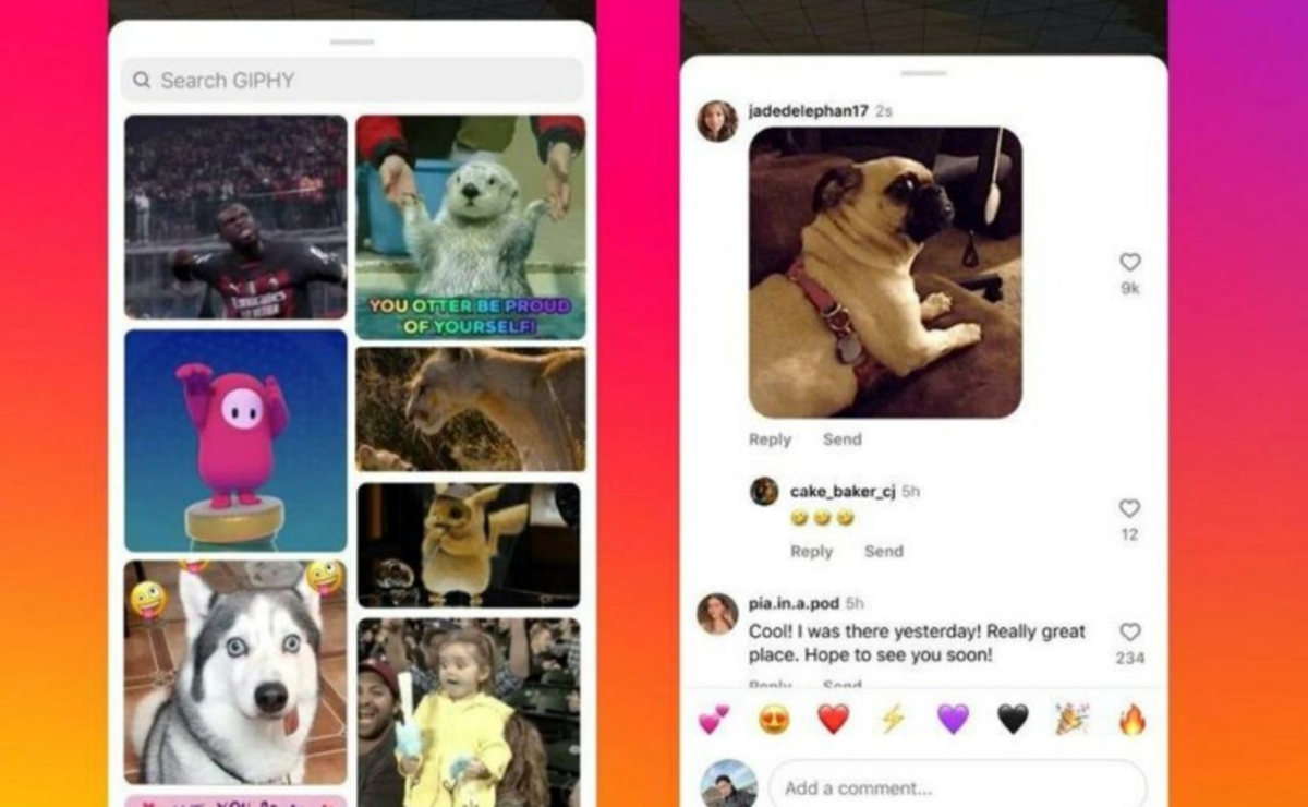 قدم جدید اینستاگرام برای ارتقا/قابلیت کامنت‌گذاشتن با GIF اضافه شد