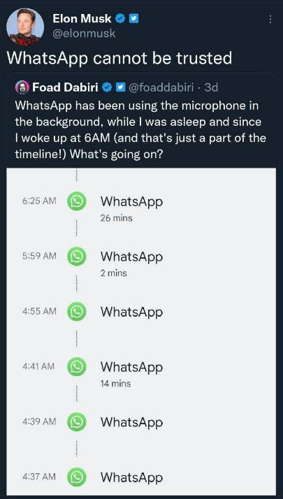 ایلان ماسک واتساپ را به جاسوسی متهم کرد