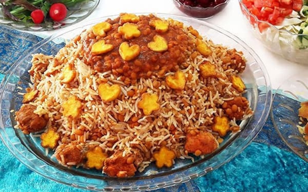 دستور پخت قیمه لا پلوی مجلسی و محشر برای ناهار
