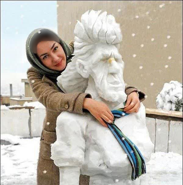 هنرنمایی هانیه توسلی با ساخت یک آدم برفی متفاوت