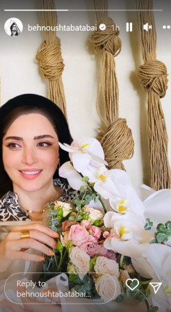 عکس/ دسته گل مرموز و خاص در خانه بهنوش طباطبایی؛ خبر تازه‌ای در راه است؟