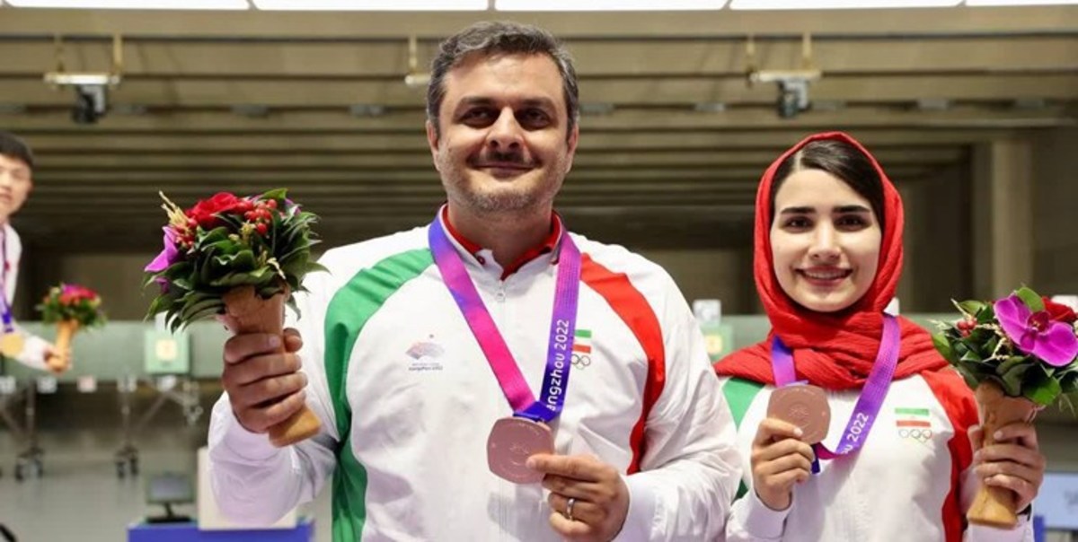 مدال برنز برای تیم تپانچه ۱۰ متر میکس ایران با درخشش دختر مازنی