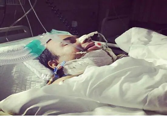 اگر بیماری قلبی دارید این عکس از رضا داوودنژاد در بیمارستان را نبینید!
