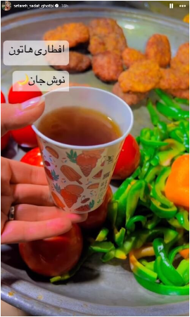 افطاری ساده و خوشمزه ستاره سادات قطبی در آخرین روز‌های ماه رمضان/ این مدل غذا طرفدار زیاد داره+عکس
