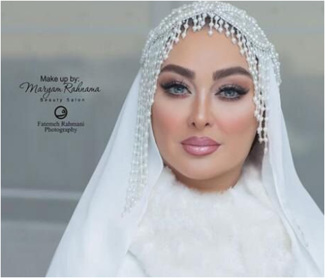 تاج عروس عربی زیبا و جذاب الهام حمیدی در مراسم عقدش/ ماشالا چش نخوره ایشالا