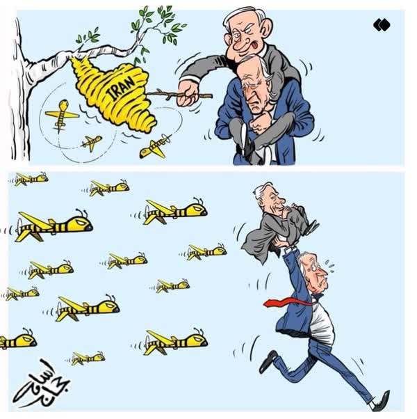 طرحی از کاریکاتوریست اردنی: عاقبت طمع به لانه زنبور