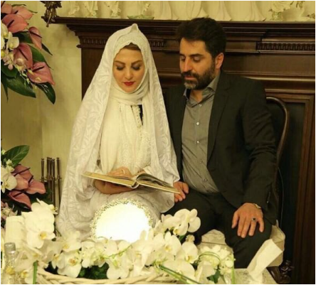کیک عقد ۲ طبقه و باکلاس ژیلا صادقی مجری جنجالی صدا و سیما/ چه مراسم ساده‌ای + عکس