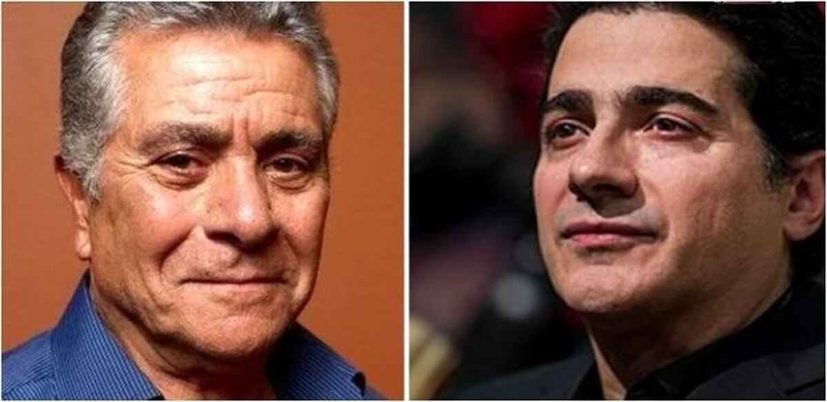 عکس یادگاری همایون شجریان کنار بازیگر پیشکسوت و محبوب قدیمی در پشت صحنه یک کنسرت