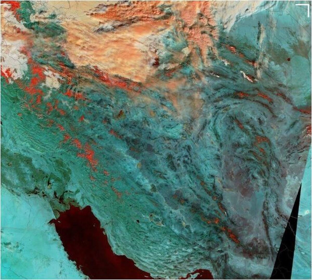 تصویر فضایی ناسا از ایران بعد از سفید پوش شدنش