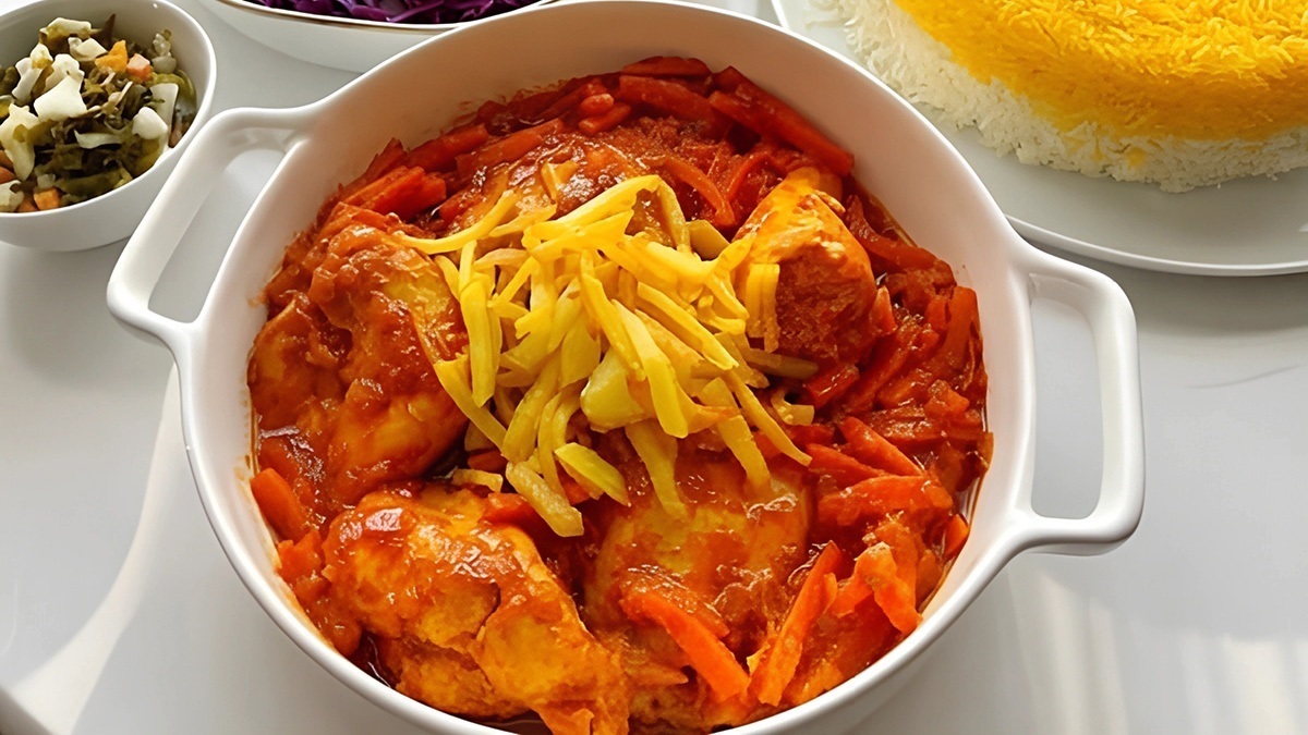 یک روش طبخ متفاوت برای مرغ با هویج و آلو! +رسپی