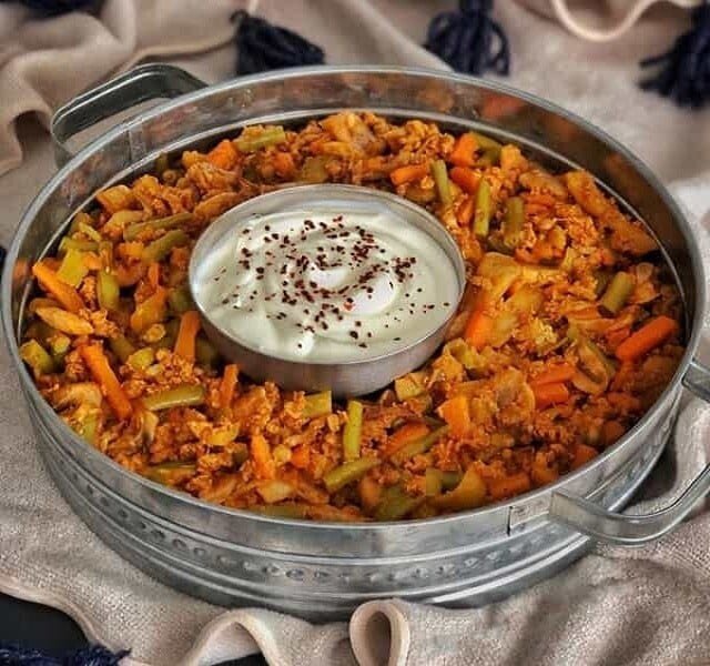آموزش پخت خوراک قفقازی با مرغ  برای شام خانوادگی