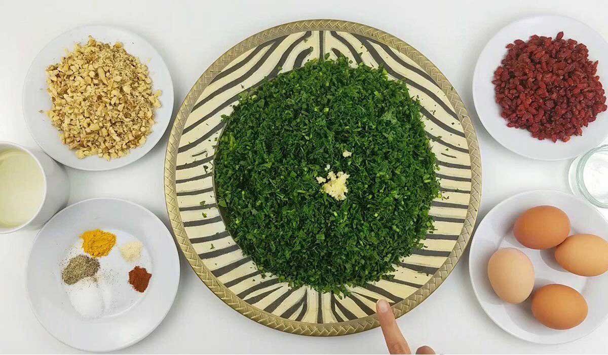 سبزی کوکو برای وگن‌ها اینجوری درست میشه! +مواد لازم