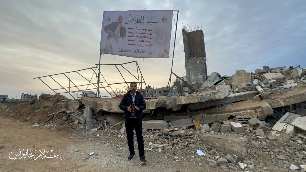 تصاویر| «سید طوفان الاقصى» بر آوار خانه سنوار