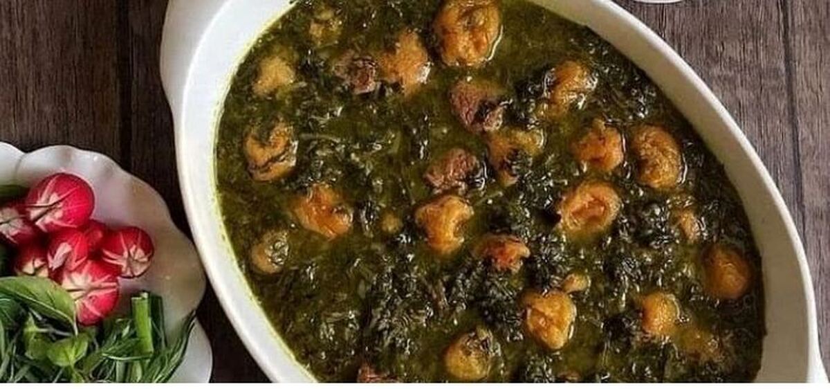 خورشت آلو اسفناج گیاهی برای افرادی که گوشت نمی‌خورند