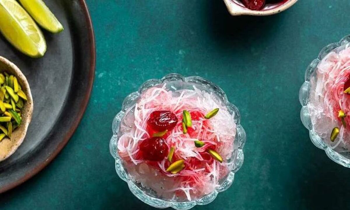 آموزش گام به گام تهیه فالوده شیرازی رژیمی مخصوص ماه رمضان