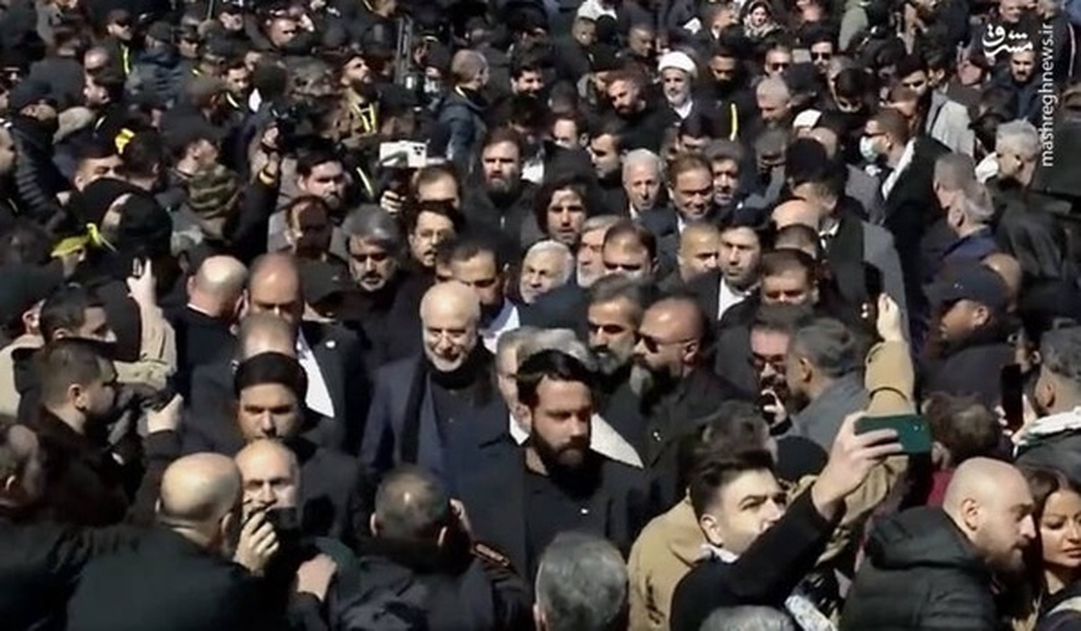 قالیباف در مراسم تشییع پیکر شهید سیدحسن نصرالله شرکت کرد