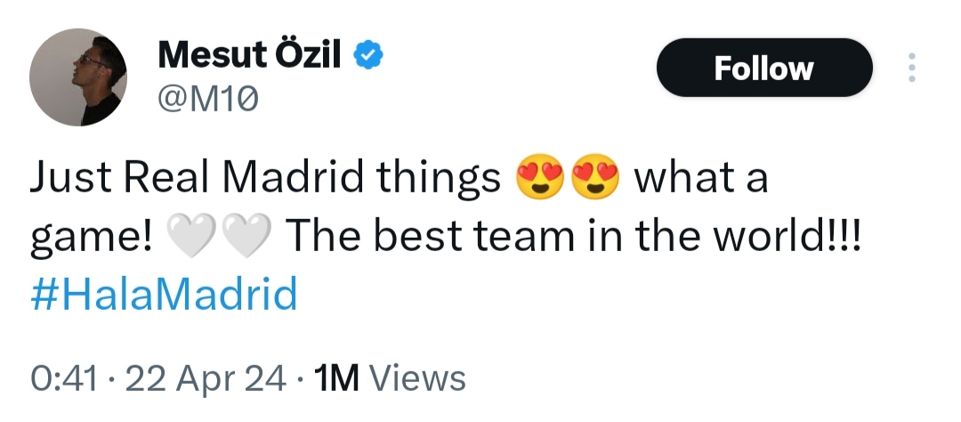 خوشحالی اوزیل از پیروزی رئال مادرید مقابل بارسلونا؛ بهترین تیم جهان! / عکس