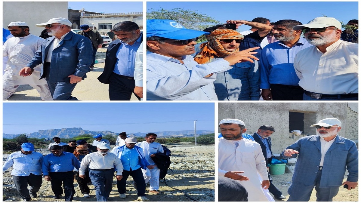 حضور مجدد استاندار سیستان و بلوچستان از مناطق سیل زده جنوب سیستان و بلوچستان